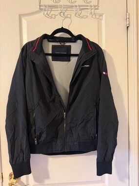 Tommy Hilfiger Black Jacket with Red Accent
